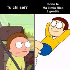 doraemon nobita rick e morty confronto meme